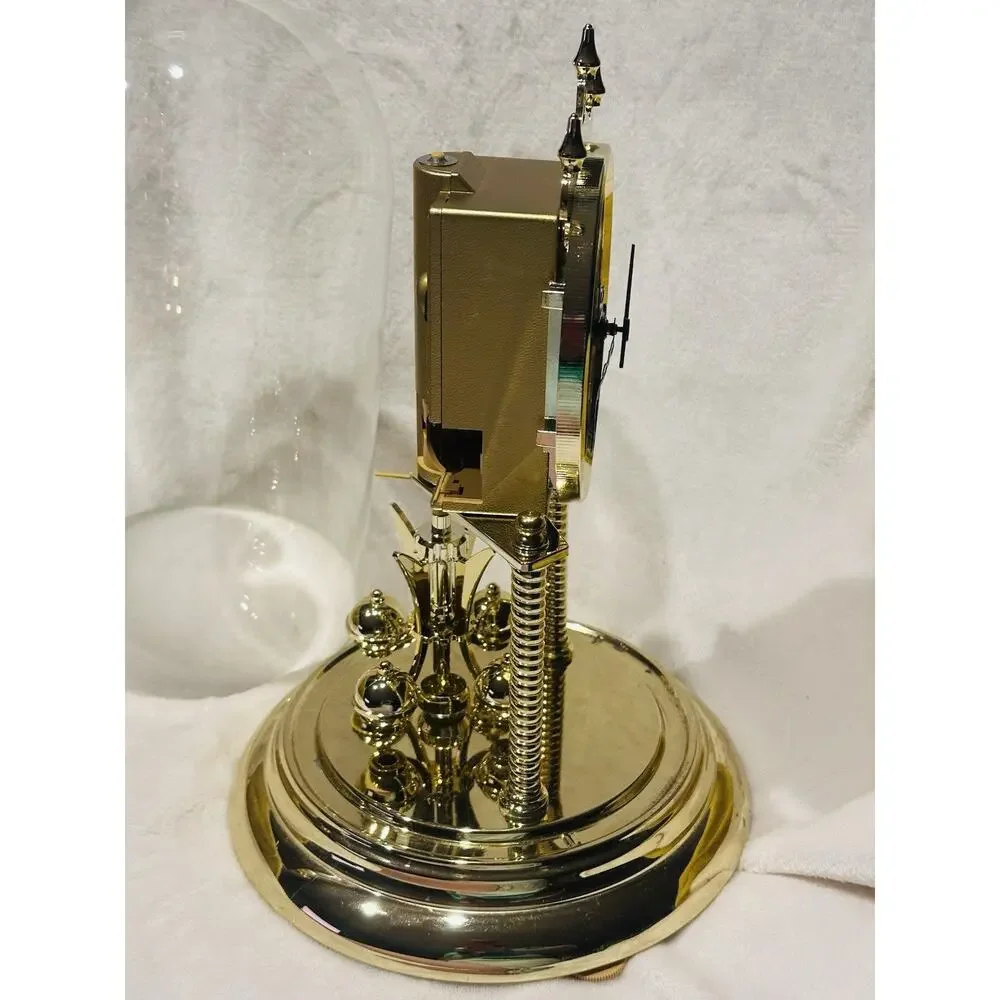 Elgin Magic Eye Anniversary Glass Dome Quartz Rotating Pendulum Clock Vintage